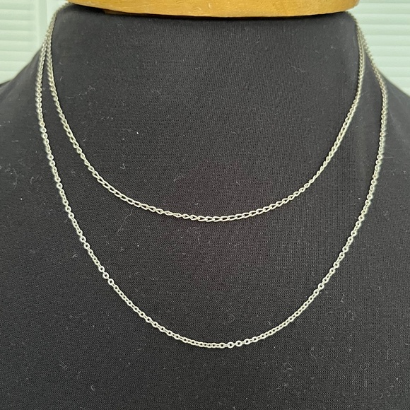 2 STERLING NECK CHAINS - Picture 1 of 1